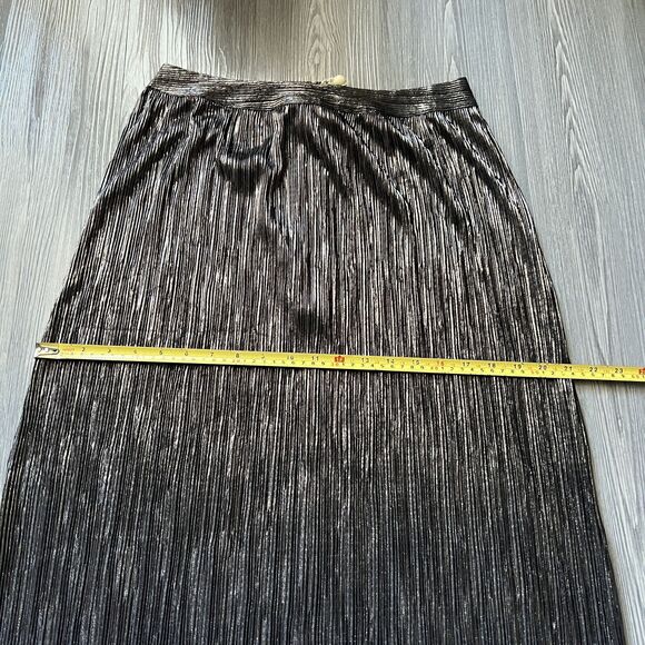 For Love And Lemons Skirt Womens Large Pleated Marion Gunmetal Metallic - Picture 11 of 14